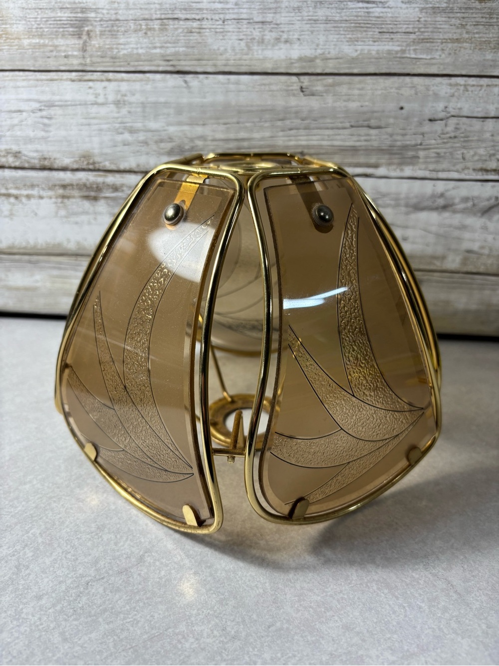 Small 5-sided glass shade for a touch lamp